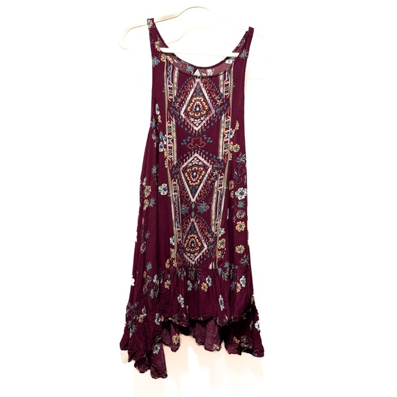 Free People Intimately French Quarter Trapeze Slip Dress - Burgundy Medallion M - Picture 2 of 10